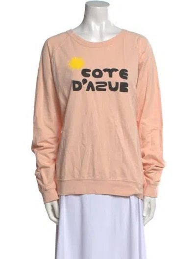 Pre-owned Clare V Graphic Print Crew Neck Sweatshirt In Pink