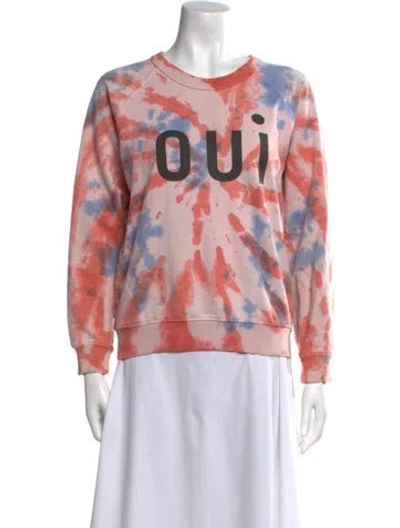 Pre-owned Clare V Graphic Print Crew Neck Sweatshirt In Pink