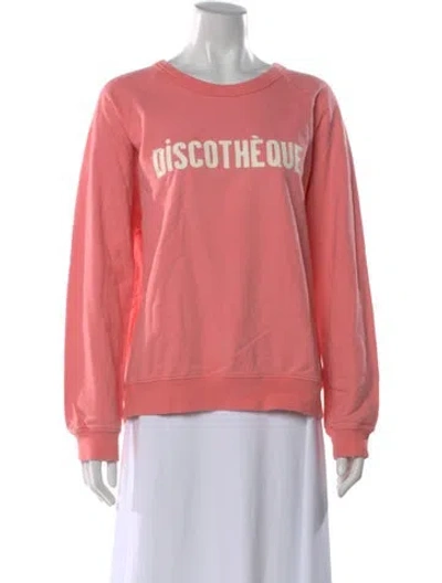 Pre-owned Clare V Graphic Print Crew Neck Sweatshirt In Pink