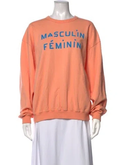 Pre-owned Clare V Graphic Print Crew Neck Sweatshirt In Pink