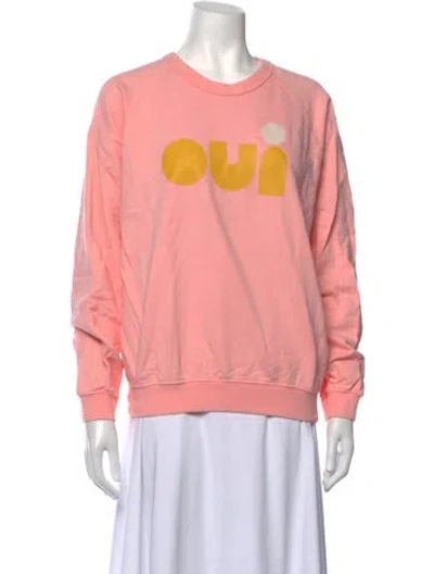 Pre-owned Clare V Graphic Print Crew Neck Sweatshirt In Pink