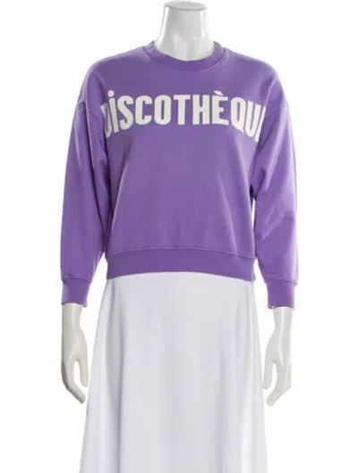 Pre-owned Clare V Graphic Print Crew Neck Sweatshirt In Purple