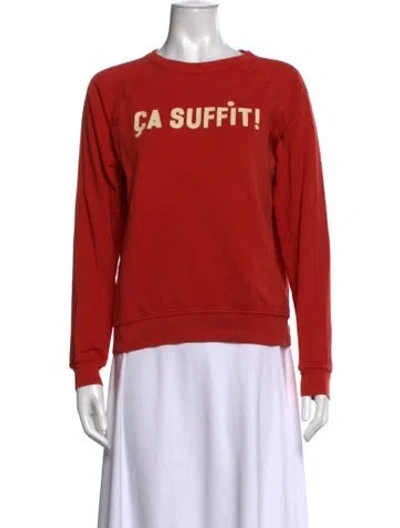Pre-owned Clare V Graphic Print Crew Neck Sweatshirt In Red