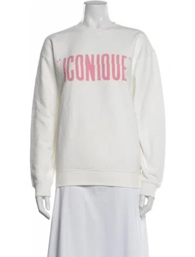 Pre-owned Clare V Graphic Print Crew Neck Sweatshirt In Red/white