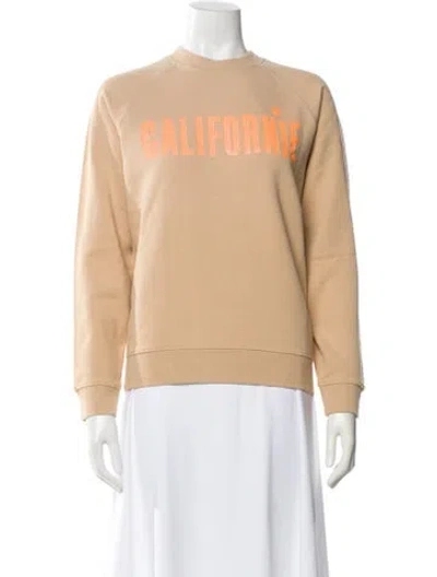 Pre-owned Clare V Graphic Print Crew Neck Sweatshirt W/ Tags In Neutral