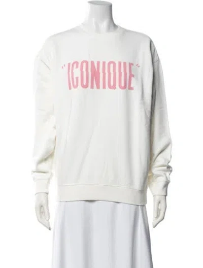 Pre-owned Clare V Graphic Print Crew Neck Sweatshirt W/ Tags In Neutrals