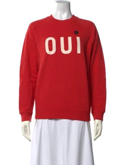Pre-owned Clare V Graphic Print Crew Neck Sweatshirt W/ Tags In Red