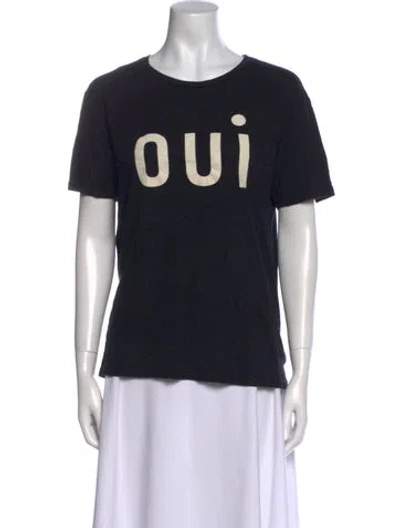 Pre-owned Clare V Graphic Print Crew Neck T-shirt In Black