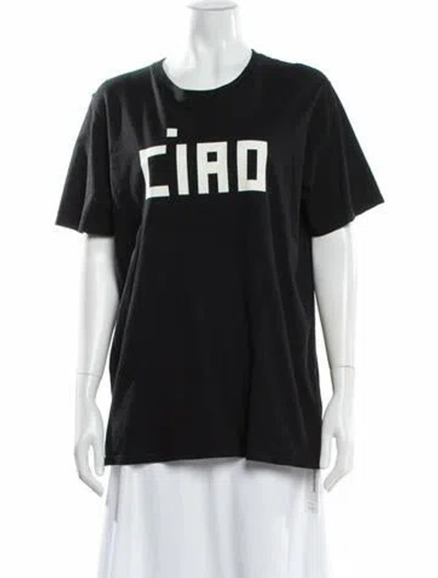 Pre-owned Clare V Graphic Print Crew Neck T-shirt In Black