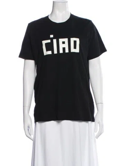 Pre-owned Clare V Graphic Print Crew Neck T-shirt In Black