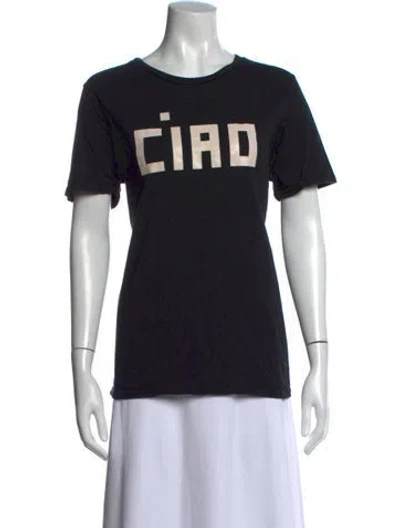 Pre-owned Clare V Graphic Print Crew Neck T-shirt In Black