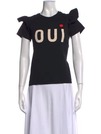Pre-owned Clare V Graphic Print Crew Neck T-shirt In Black