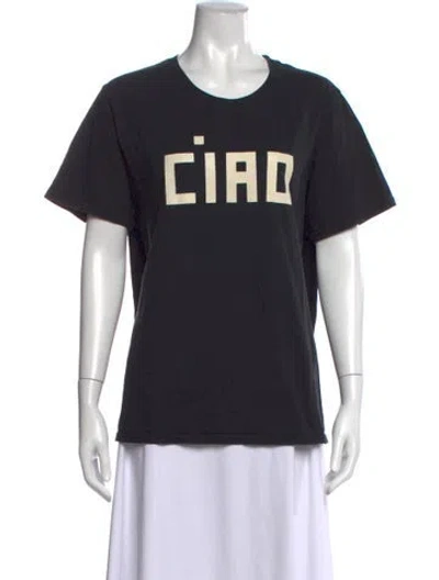 Pre-owned Clare V Graphic Print Crew Neck T-shirt In Black