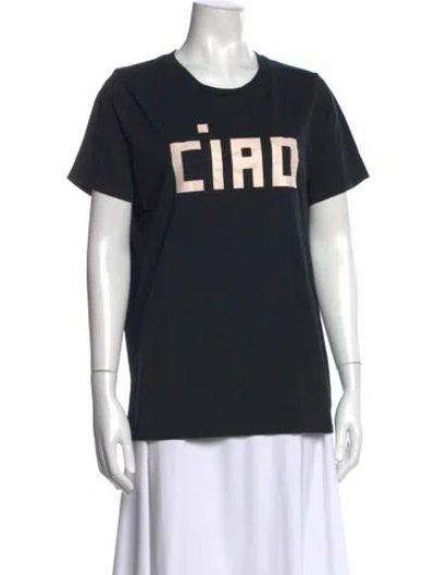 Pre-owned Clare V Graphic Print Crew Neck T-shirt In Black