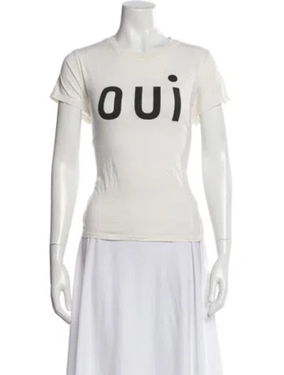 Pre-owned Clare V Graphic Print Crew Neck T-shirt In Brown