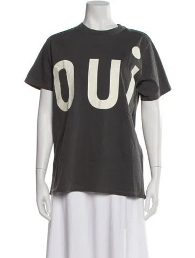 Pre-owned Clare V Graphic Print Crew Neck T-shirt In Gray