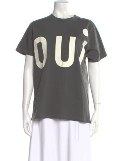 Pre-owned Clare V Graphic Print Crew Neck T-shirt In Gray