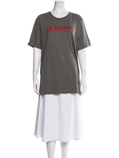 Pre-owned Clare V Graphic Print Crew Neck T-shirt In Gray