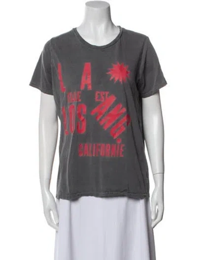 Pre-owned Clare V Graphic Print Crew Neck T-shirt In Gray