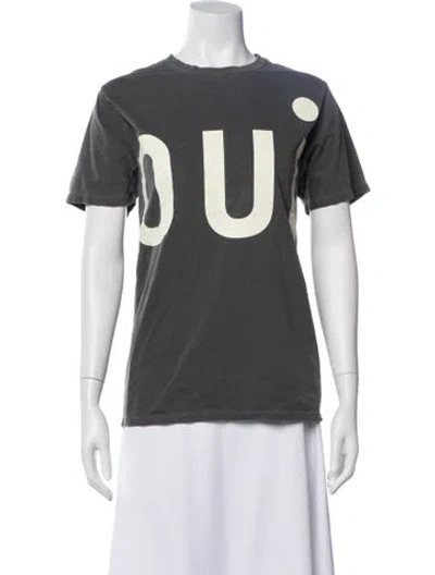 Pre-owned Clare V Graphic Print Crew Neck T-shirt In Gray