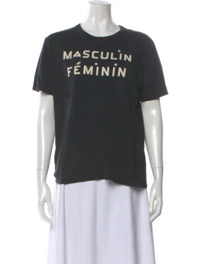 Pre-owned Clare V Graphic Print Crew Neck T-shirt In Gray