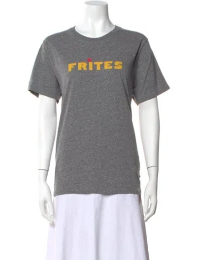 Pre-owned Clare V Graphic Print Crew Neck T-shirt In Gray