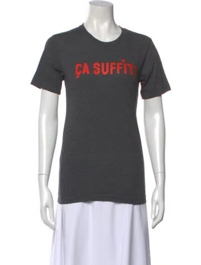 Pre-owned Clare V Graphic Print Crew Neck T-shirt In Gray