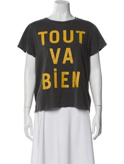 Pre-owned Clare V Graphic Print Crew Neck T-shirt In Gray