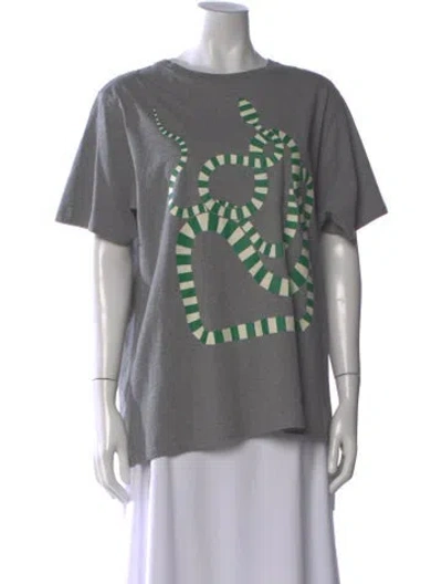 Pre-owned Clare V Graphic Print Crew Neck T-shirt In Gray