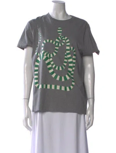Pre-owned Clare V Graphic Print Crew Neck T-shirt In Gray