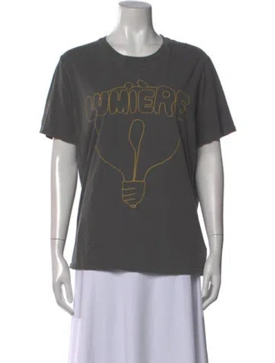 Pre-owned Clare V Graphic Print Crew Neck T-shirt In Gray