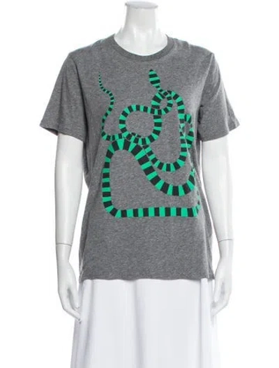 Pre-owned Clare V Graphic Print Crew Neck T-shirt In Gray