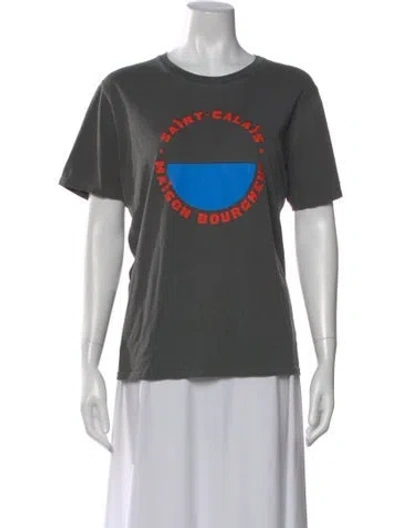 Pre-owned Clare V Graphic Print Crew Neck T-shirt In Gray