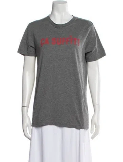 Pre-owned Clare V Graphic Print Crew Neck T-shirt In Gray