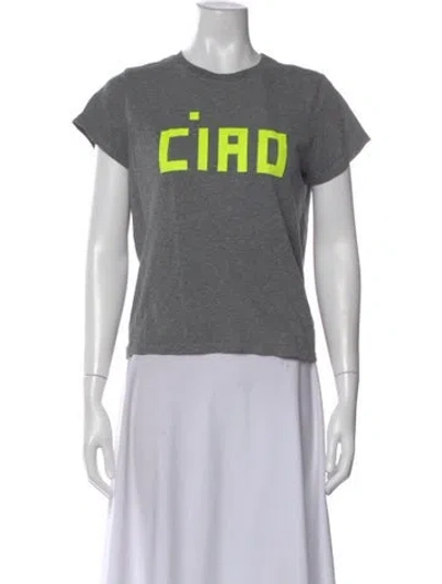 Pre-owned Clare V Graphic Print Crew Neck T-shirt In Gray