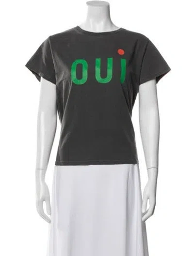 Pre-owned Clare V Graphic Print Crew Neck T-shirt In Gray