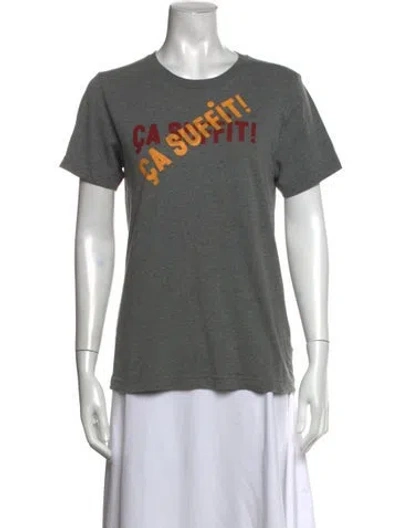 Pre-owned Clare V Graphic Print Crew Neck T-shirt In Gray