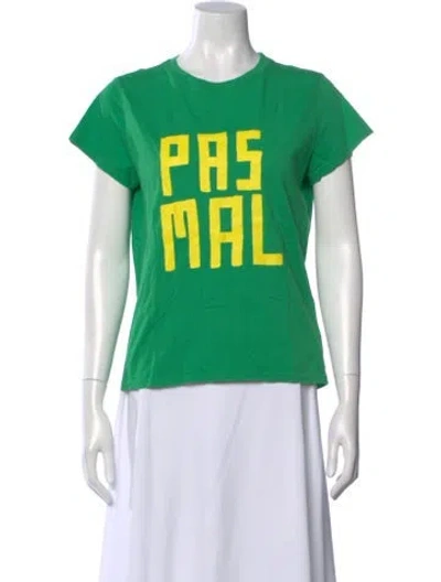 Pre-owned Clare V Graphic Print Crew Neck T-shirt In Green