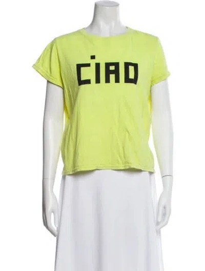 Pre-owned Clare V Graphic Print Crew Neck T-shirt In Green