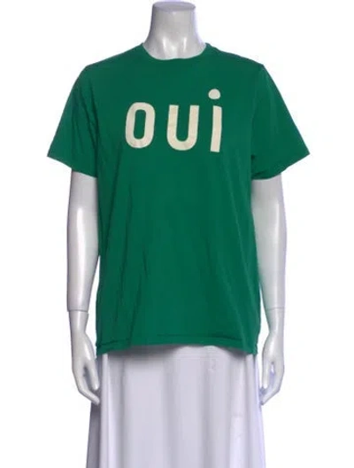 Pre-owned Clare V Graphic Print Crew Neck T-shirt In Green