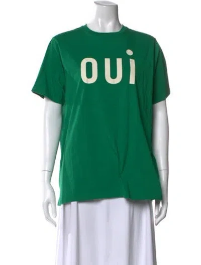 Pre-owned Clare V Graphic Print Crew Neck T-shirt In Green