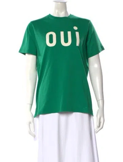 Pre-owned Clare V Graphic Print Crew Neck T-shirt In Green
