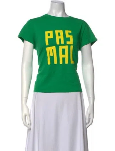 Pre-owned Clare V Graphic Print Crew Neck T-shirt In Green