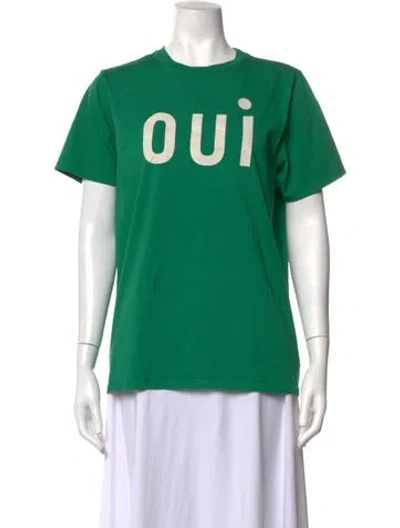 Pre-owned Clare V Graphic Print Crew Neck T-shirt In Green