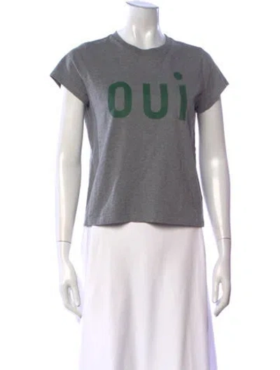 Pre-owned Clare V Graphic Print Crew Neck T-shirt In Grey