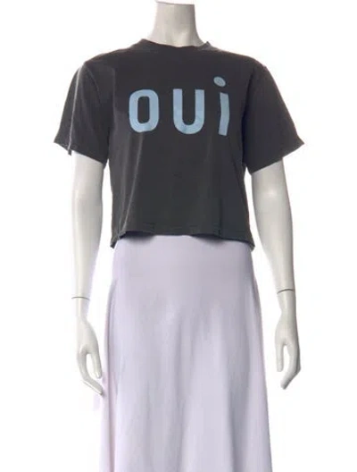 Pre-owned Clare V Graphic Print Crew Neck T-shirt In Grey