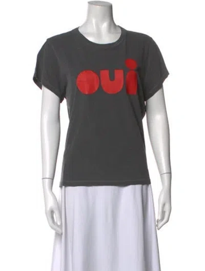 Pre-owned Clare V Graphic Print Crew Neck T-shirt In Grey
