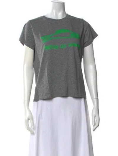 Pre-owned Clare V Graphic Print Crew Neck T-shirt In Grey
