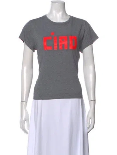Pre-owned Clare V Graphic Print Crew Neck T-shirt In Grey