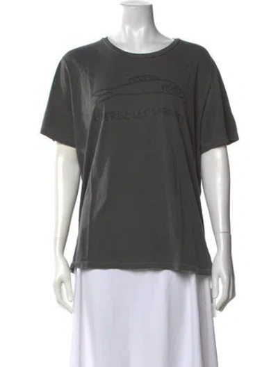 Pre-owned Clare V Graphic Print Crew Neck T-shirt In Grey